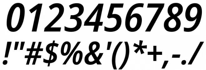 Noto Sans SemiCondensed SemiBold Italic Font OTHER CHARS