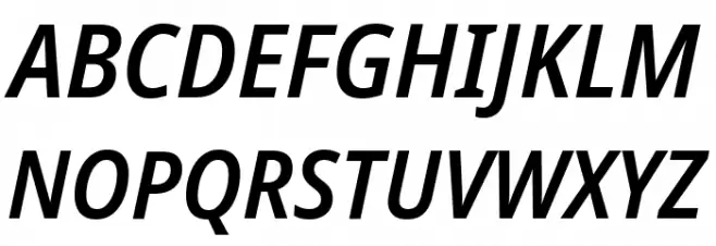 Noto Sans SemiCondensed SemiBold Italic Fonte MAIÚSCULAS
