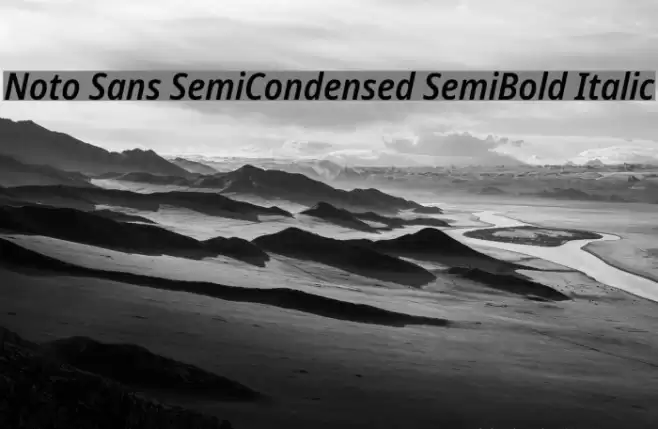 Noto Sans SemiCondensed SemiBold Italic Font examples