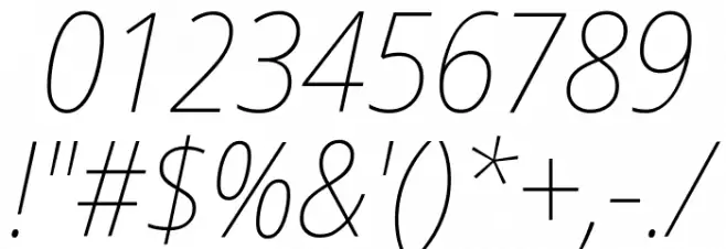 Noto Sans SemiCondensed Thin Italic Font OTHER CHARS