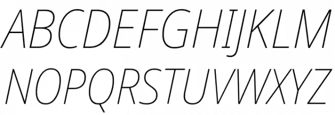 Noto Sans SemiCondensed Thin Italic Polices MAJUSCULES