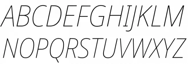 Noto Sans SemiCondensed Thin Italic خط أحرف كبيرة