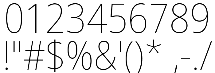Noto Sans SemiCondensed Thin Font OTHER CHARS
