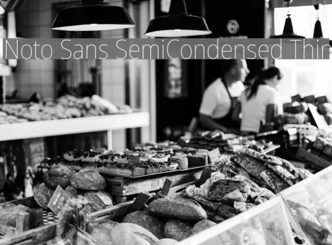 Noto Sans SemiCondensed Thin Font examples