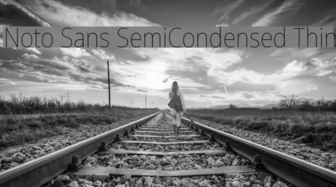 Noto Sans SemiCondensed Thin Font examples