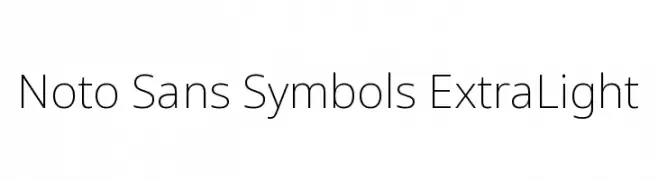 Noto Sans Symbols ExtraLight  Free Fonts Download