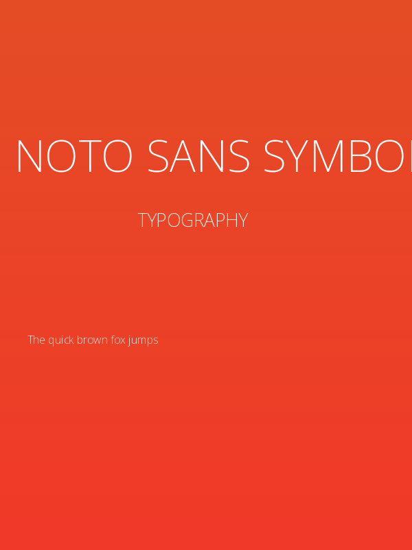 Noto Sans Symbols ExtraLight Poster