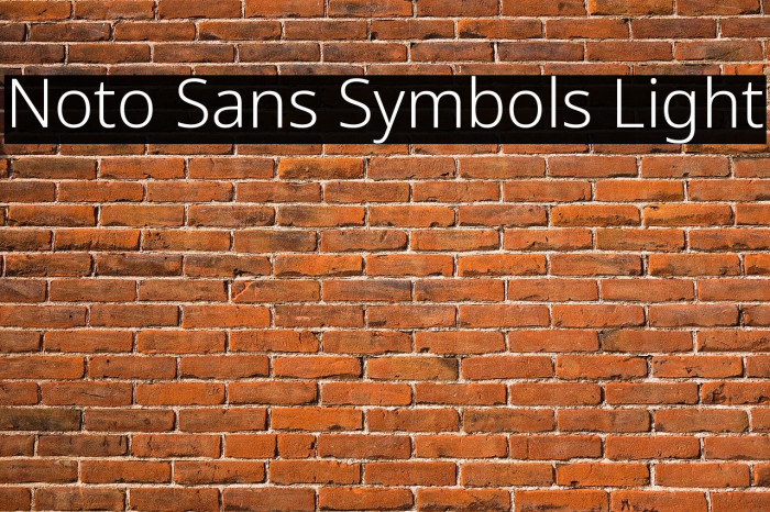 Noto Sans Symbols Light Font examples