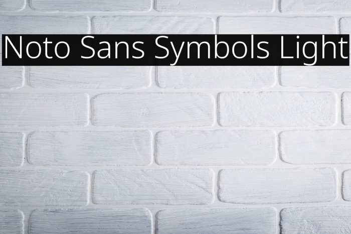 Noto Sans Symbols Light Font examples