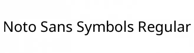 Noto Sans Symbols Regular  フリーフォントのダウンロード