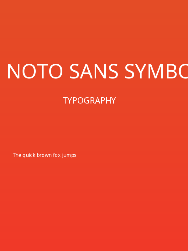 Noto Sans Symbols Regular Poster