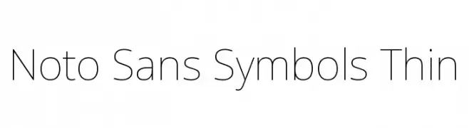 Noto Sans Symbols Thin  Free Fonts Download