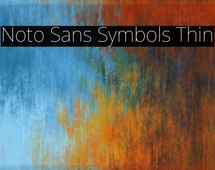 Noto Sans Symbols Thin Font examples