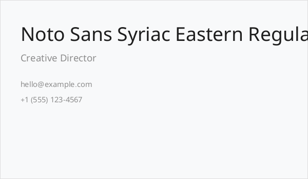 Noto Sans Syriac Eastern Regular Business Card