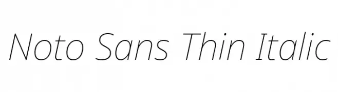 Noto Sans Thin Italic  لخطوط تنزيل