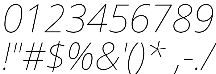 Noto Sans Thin Italic Font OTHER CHARS