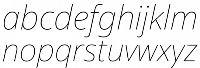 Noto Sans Thin Italic फ़ॉन्ट लोअरकेस