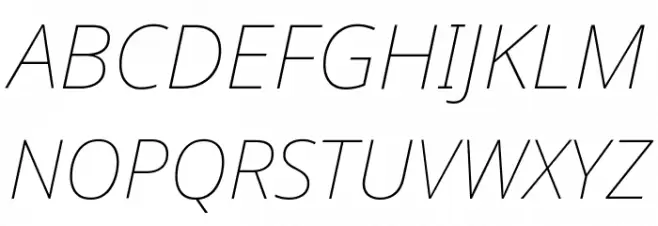Noto Sans Thin Italic Schriftart Groß