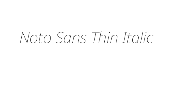 Noto Sans Thin Italic Logo