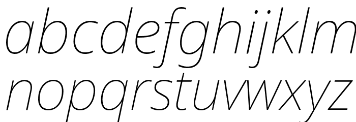 Noto Sans Thin Italic Font LOWERCASE