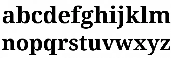 Noto Serif Bold फ़ॉन्ट लोअरकेस