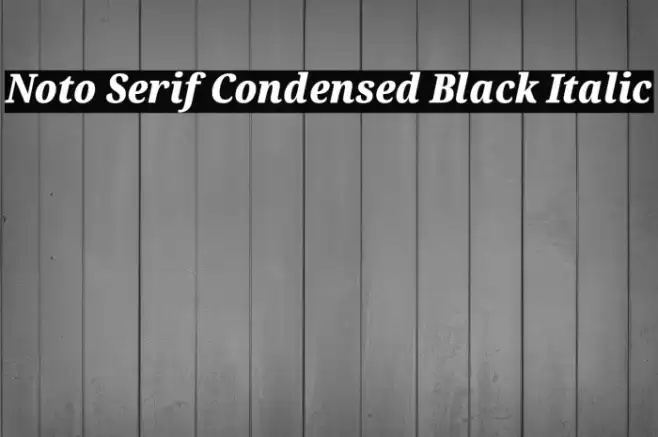 Noto Serif Condensed Black Italic Example 1