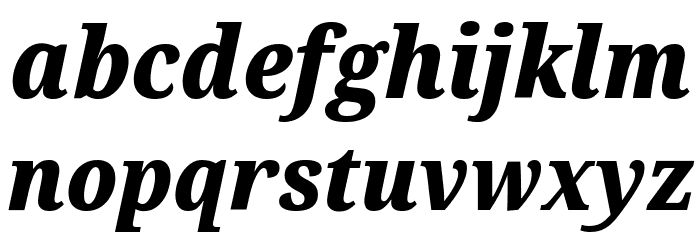 Noto Serif Condensed Black Italic Font LOWERCASE