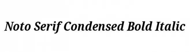 Noto Serif Condensed Bold Italic  font caratteri gratis