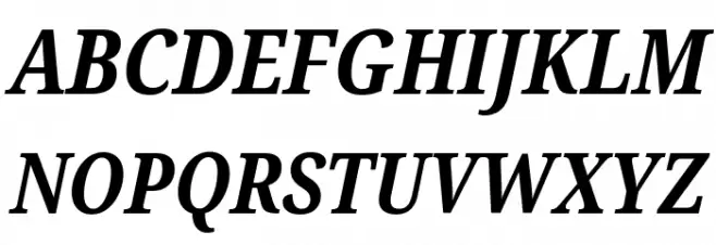 Noto Serif Condensed Bold Italic Шрифта ВЕРХНИЙ