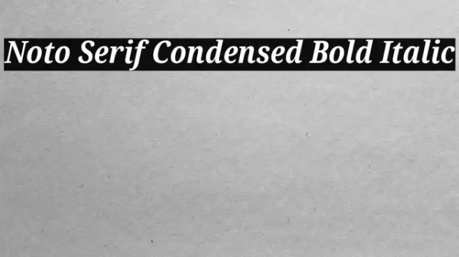 Noto Serif Condensed Bold Italic Example 2