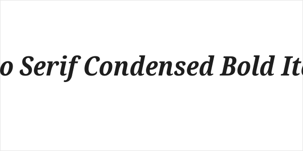 Noto Serif Condensed Bold Italic Logo