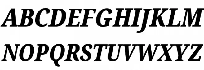 Noto Serif Condensed ExtraBold Italic Fonte MAIÚSCULAS
