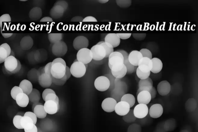 Noto Serif Condensed ExtraBold Italic Example 1