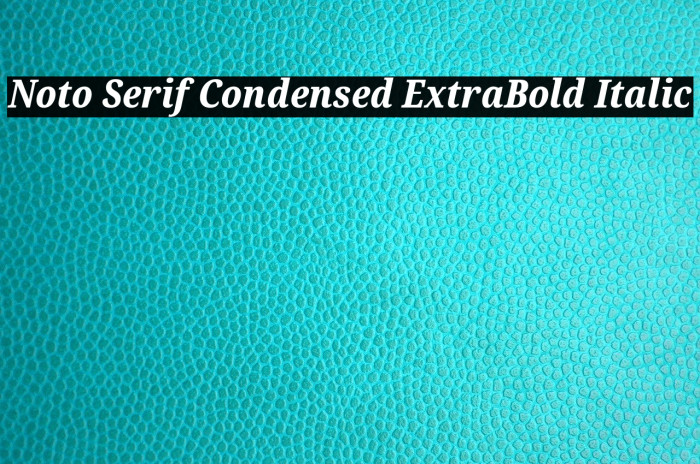 Noto Serif Condensed ExtraBold Italic Font examples
