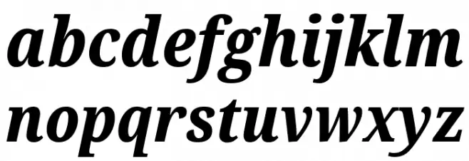 Noto Serif Condensed ExtraBold Italic خط أحرف صغيرة
