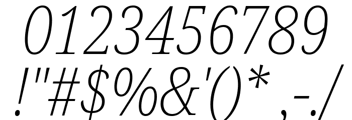 Noto Serif Condensed ExtraLight Italic Font OTHER CHARS