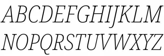 Noto Serif Condensed ExtraLight Italic Шрифта ВЕРХНИЙ