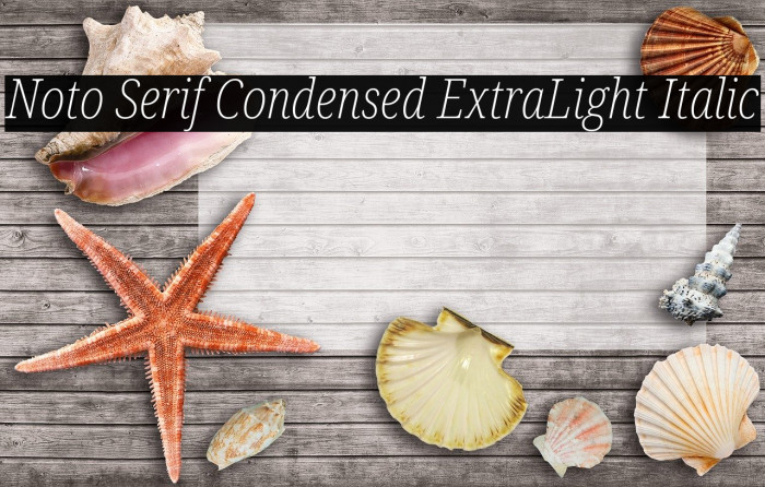 Noto Serif Condensed ExtraLight Italic Font examples