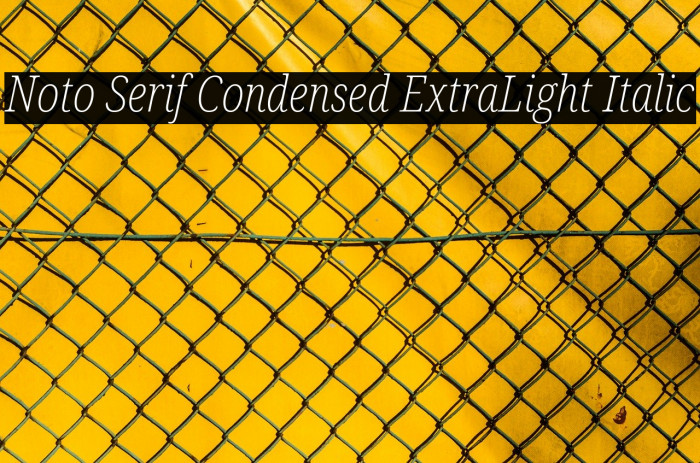 Noto Serif Condensed ExtraLight Italic Font examples