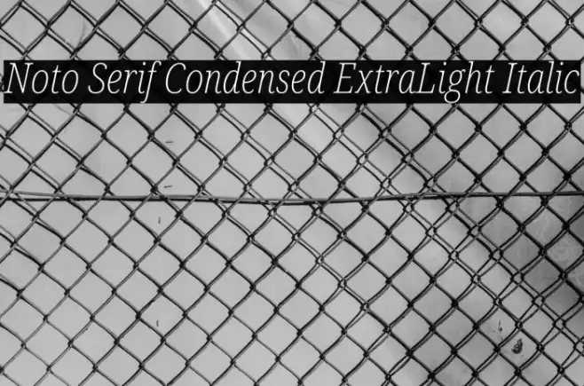 Noto Serif Condensed ExtraLight Italic Example 3