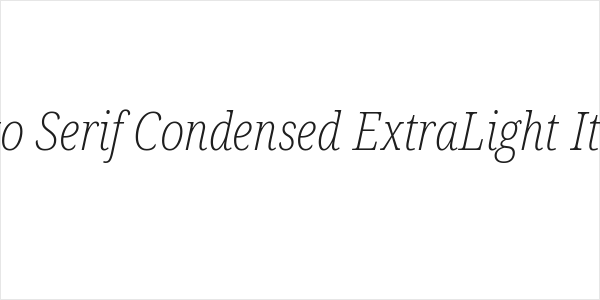 Noto Serif Condensed ExtraLight Italic Logo