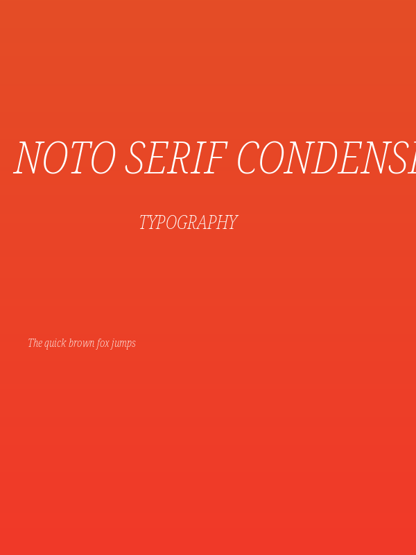 Noto Serif Condensed ExtraLight Italic Poster