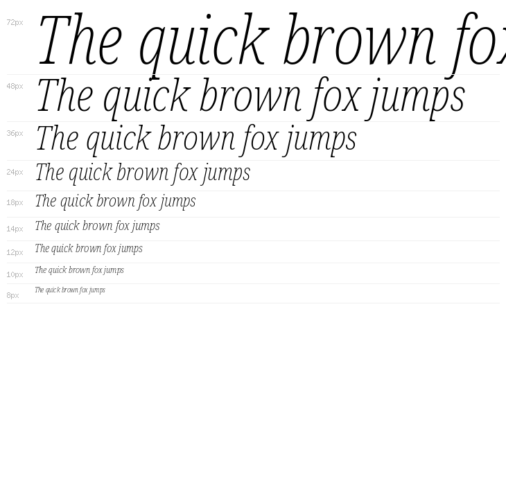Noto Serif Condensed ExtraLight Italic Waterfall