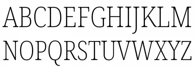 Noto Serif Condensed ExtraLight フォント 大文字