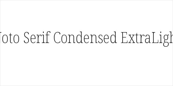 Noto Serif Condensed ExtraLight Logo