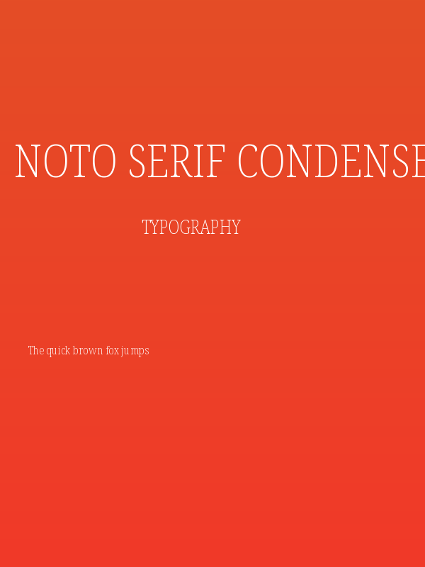 Noto Serif Condensed ExtraLight Poster