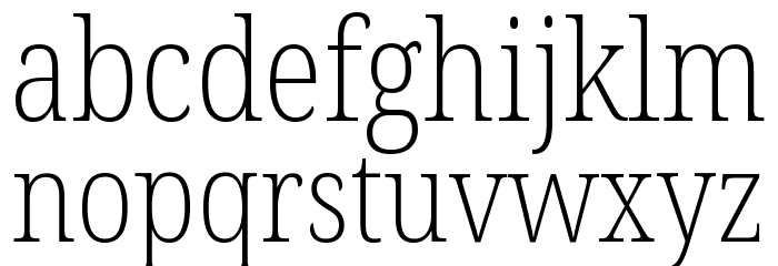Noto Serif Condensed ExtraLight Font LOWERCASE