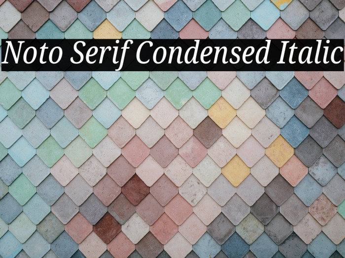 Noto Serif Condensed Italic Font examples