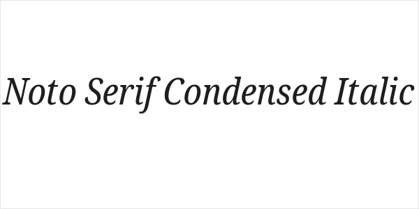 Noto Serif Condensed Italic Logo