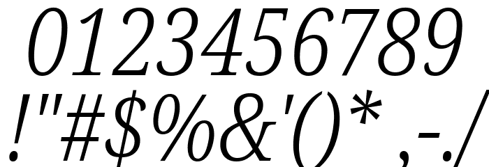 Noto Serif Condensed Light Italic Font OTHER CHARS